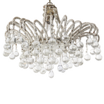 Antique Italian Micro Beaded and Glass Drops Chandelier, Circa 1920s