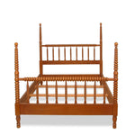 Antique American Bobbin Turned Fruitwood Spindle Full Size Bed Frame