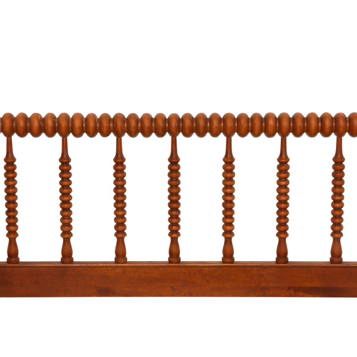 Antique American Bobbin Turned Fruitwood Spindle Full Size Bed Frame
