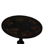 Antique Chinese Chinoiserie Ebonised and Lacquered Side Table