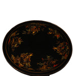 Antique Chinese Chinoiserie Ebonised and Lacquered Side Table