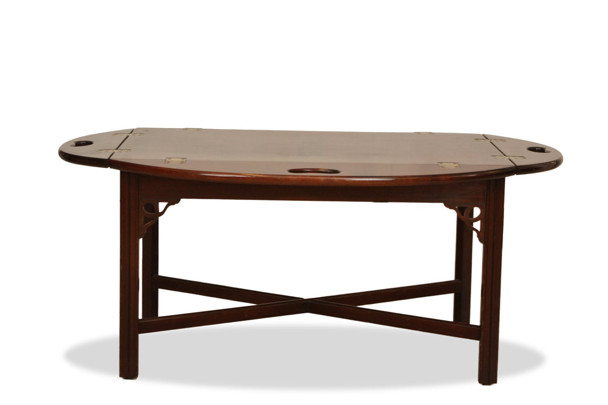 Antique Chippendale Style Mahogany Butler's Tray Coffee Table