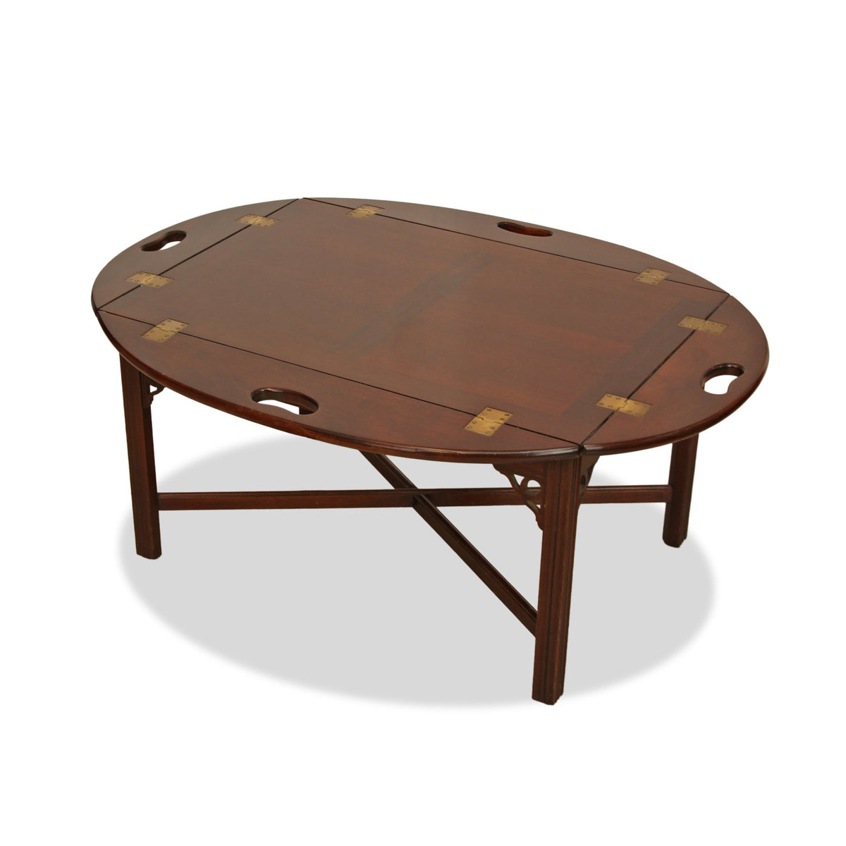Antique Chippendale Style Mahogany Butler's Tray Coffee Table