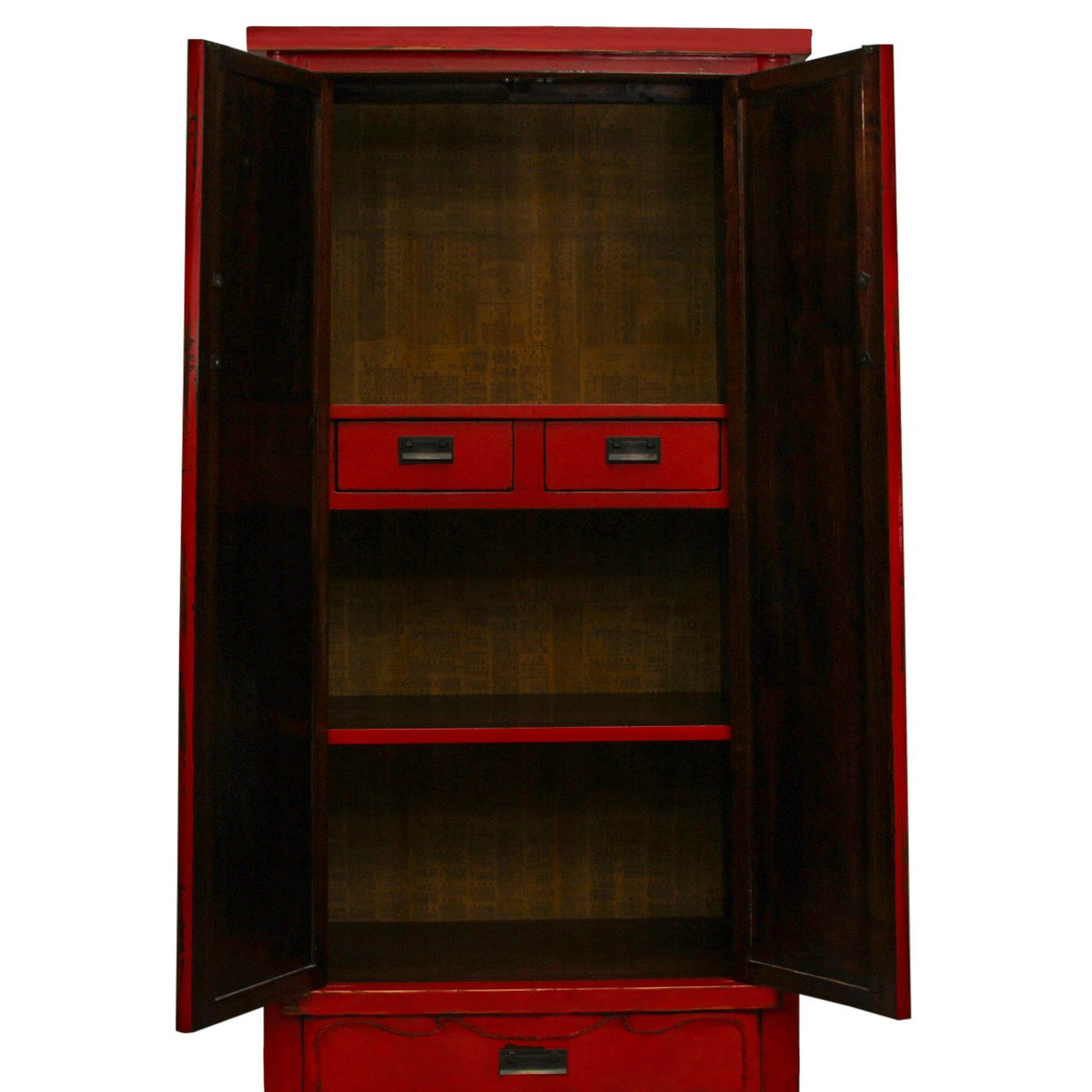 Antique Distressed Elmwood Chinese Ming Armoire