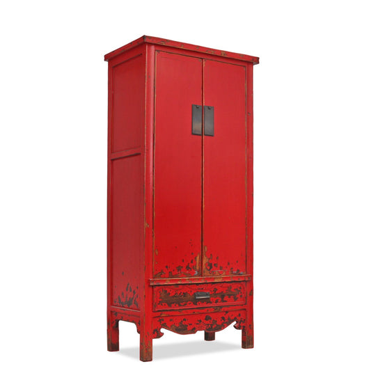 Antique Distressed Elmwood Chinese Ming Armoire