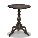 Antique Ebonised Leather Top Side Table
