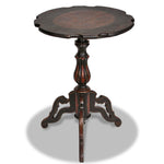 Antique Ebonised Leather Top Side Table