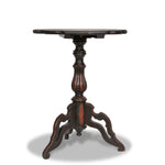 Antique Ebonised Leather Top Side Table