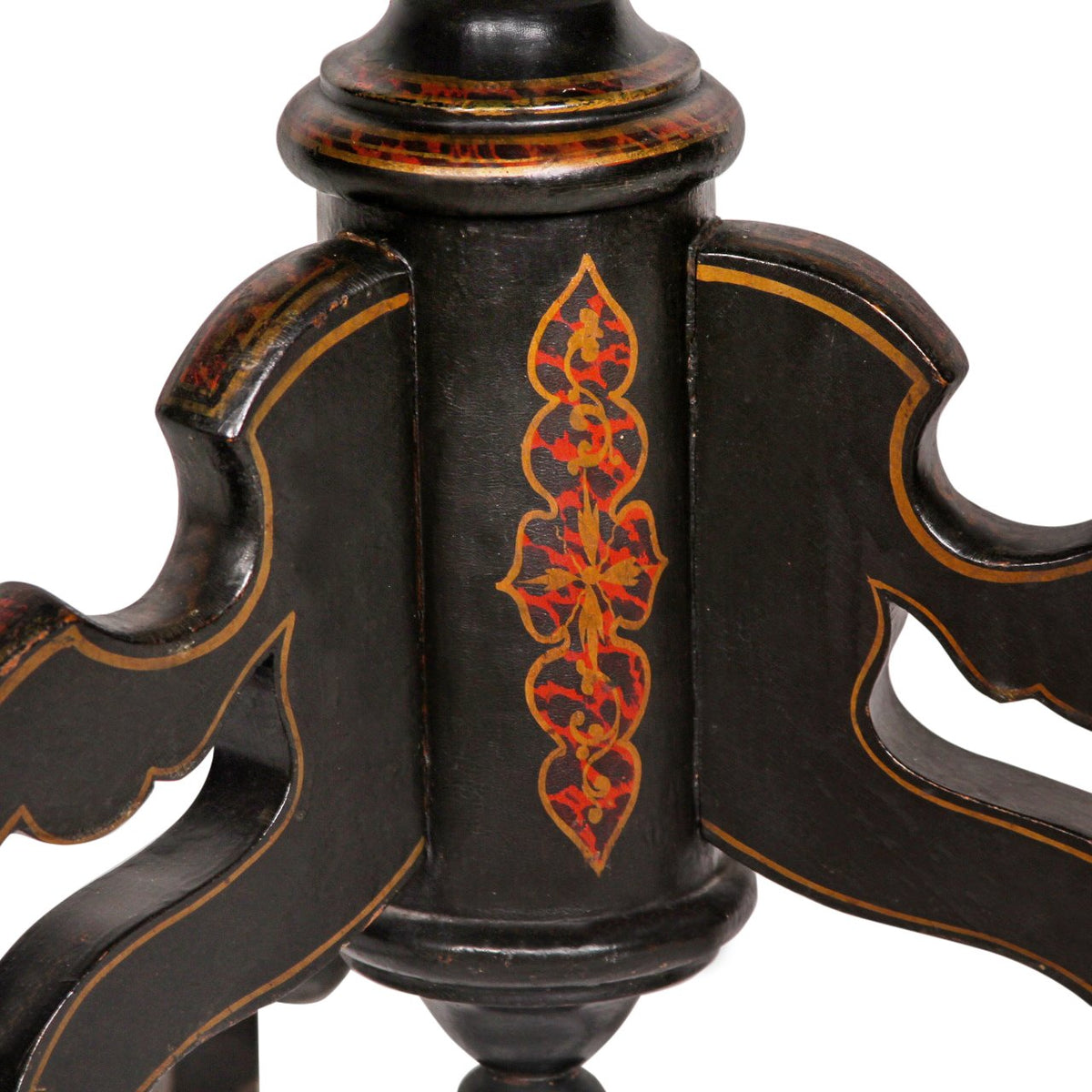 Antique Ebonised Leather Top Side Table