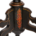 Antique Ebonised Leather Top Side Table