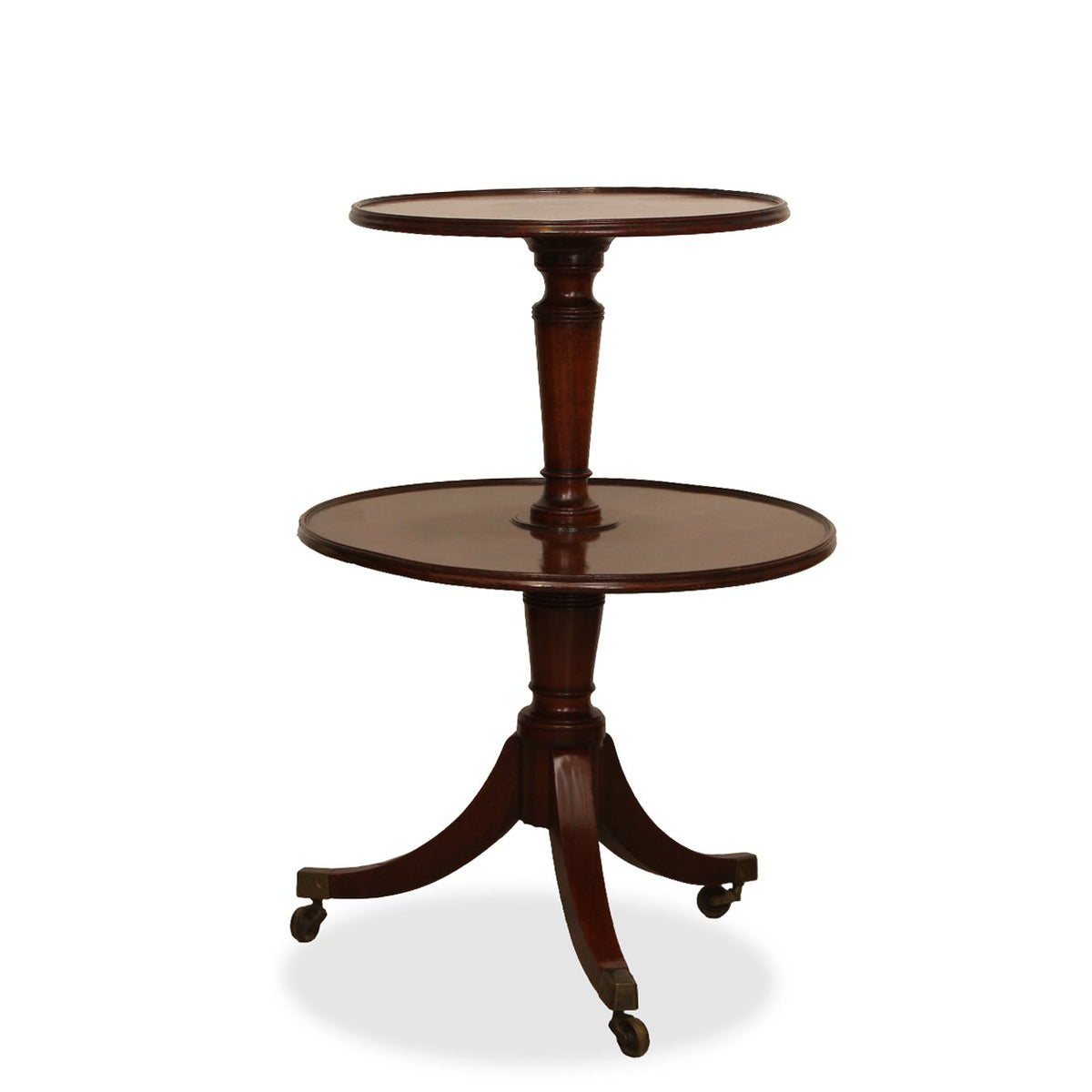 Antique English Regency Mahogany Two Tier Dumb Waiter Table