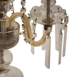 Antique French Lalique Style Crystal and Glass Girandole Lamps