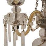 Antique French Lalique Style Crystal and Glass Girandole Lamps