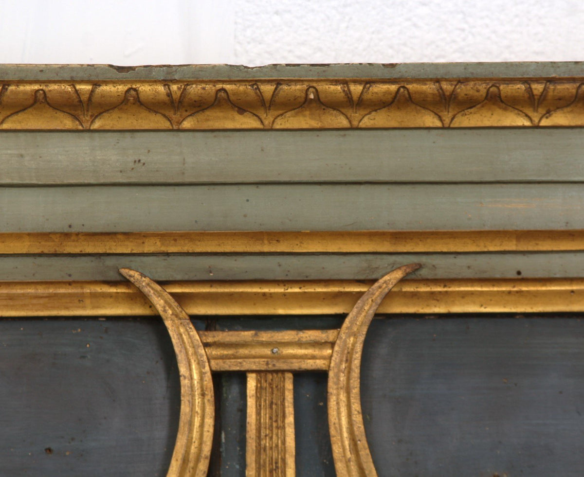 Antique French Louis XVI Hand Painted and Gilded Trumeau Versailles Mirror 19thC