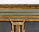 Antique French Louis XVI Hand Painted and Gilded Trumeau Versailles Mirror 19thC