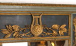 Antique French Louis XVI Hand Painted and Gilded Trumeau Versailles Mirror 19thC