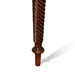 Antique French Writing Desk with Handcarved Spindle Legs and Leather Top
