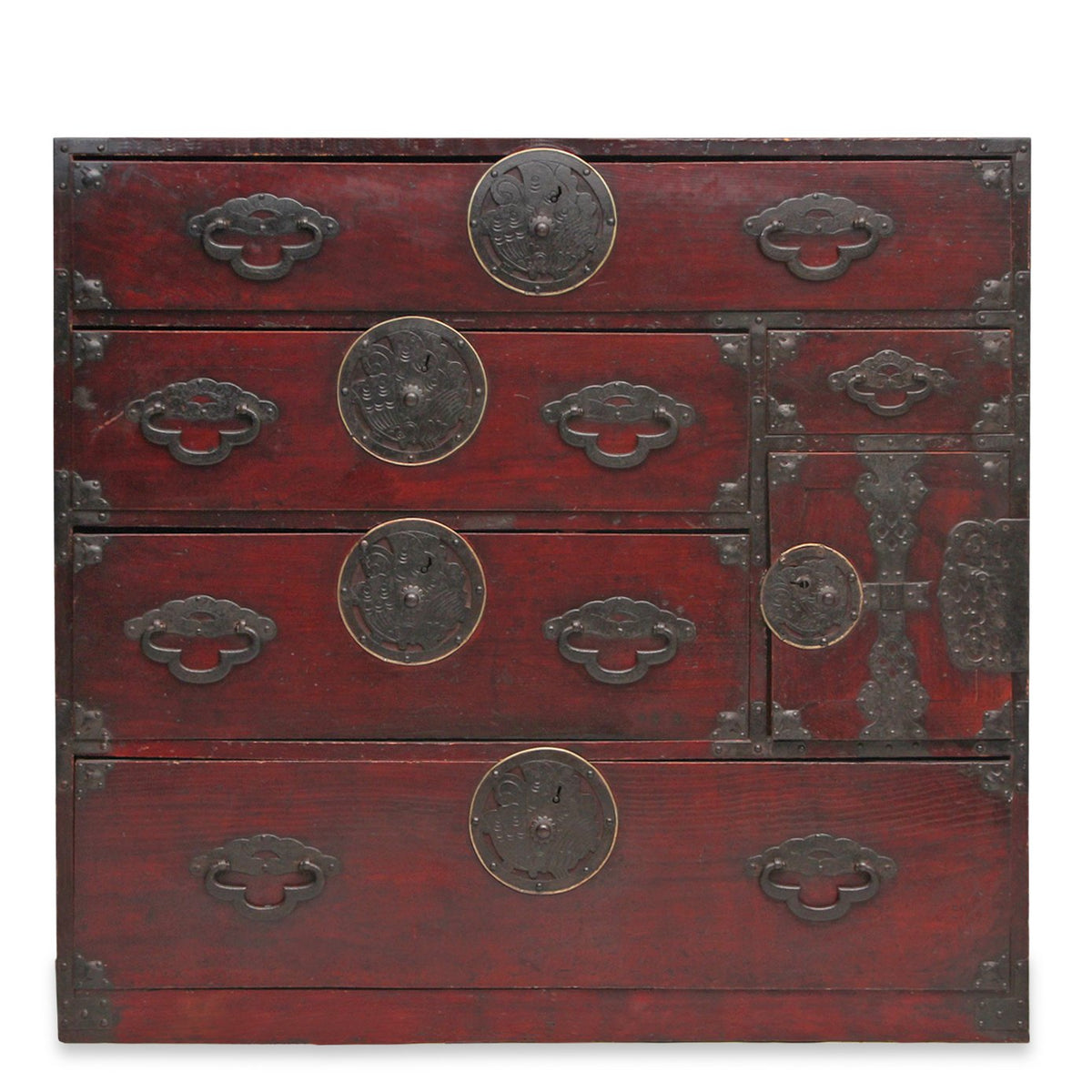 Antique Japanese Meiji Period in Sendai Isho-Dansu StyleTansu Clothing Chest, 19th C
