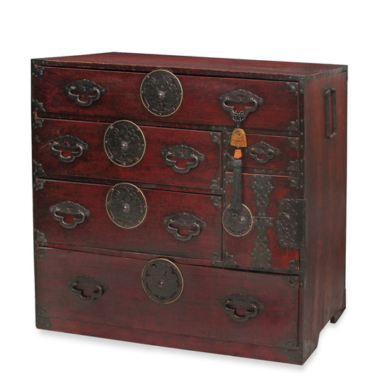 Antique Japanese Meiji Period in Sendai Isho-Dansu StyleTansu Clothing Chest, 19th C