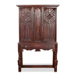 Antique Lord and Taylor hand Carved Oak Hutch Cabinet