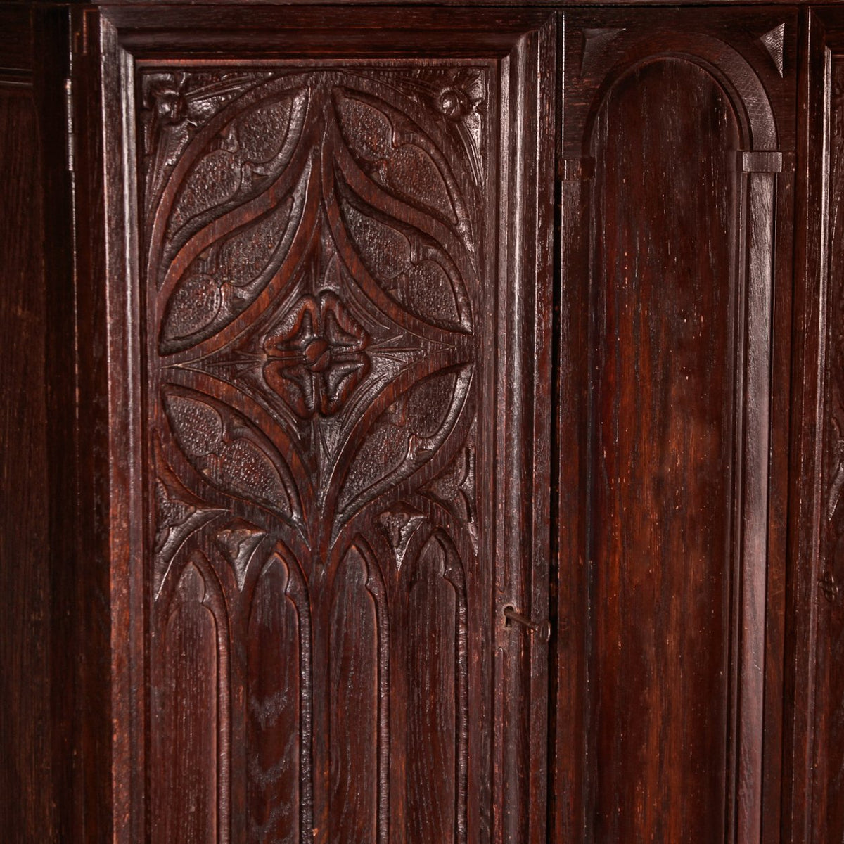 Antique Lord and Taylor hand Carved Oak Hutch Cabinet