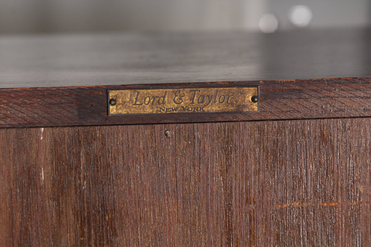 Antique Lord and Taylor hand Carved Oak Hutch Cabinet