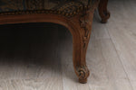 Antique Louis XVI Style Hand Carved Beechwood And Paisley Bench Ottoman Coffee Table 19th Century