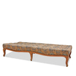 Antique Louis XVI Style Hand Carved Beechwood And Paisley Bench Ottoman Coffee Table 19th Century