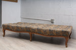 Antique Louis XVI Style Hand Carved Beechwood And Paisley Bench Ottoman Coffee Table 19th Century