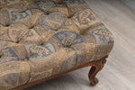 Antique Louis XVI Style Hand Carved Beechwood And Paisley Bench Ottoman Coffee Table 19th Century