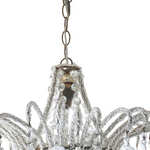 Antique Italian Micro Beaded and Glass Drops Chandelier, Circa 1920s
