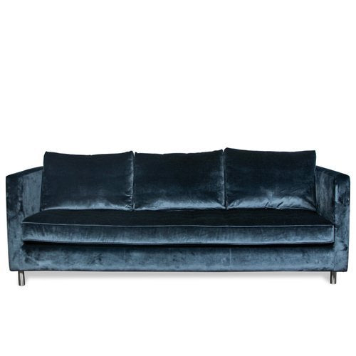 Avery Boardman Custom Sofa in Blue Velvet