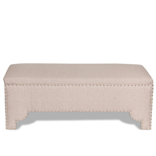 Ballard Designs Jasmine Bench with Faux Shagreen Silk Upholstery