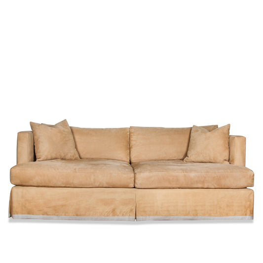 Barbara Barry "Short Porter" Custom Down-Filled Washable Suede Sofa