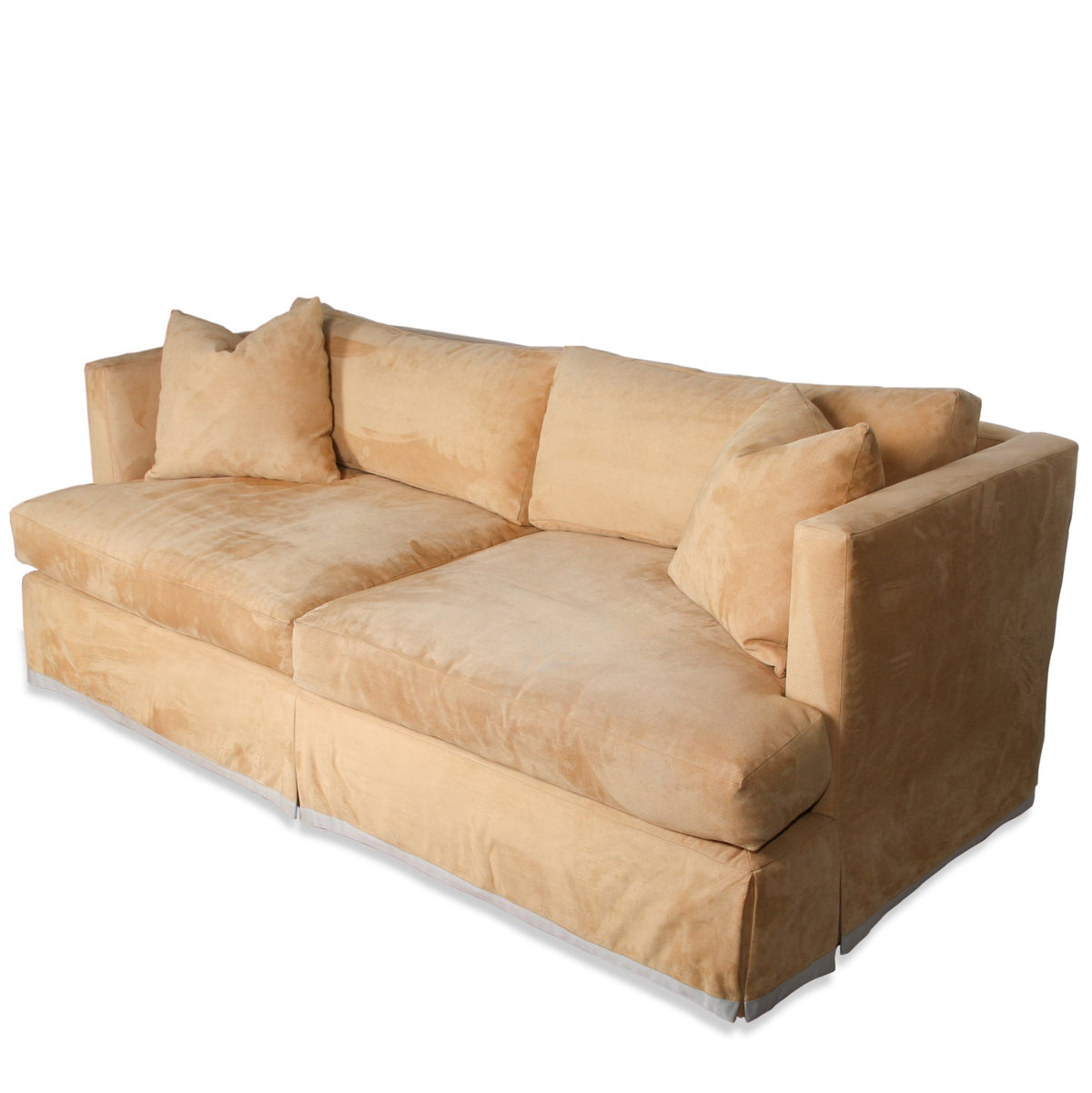 Barbara Barry "Short Porter" Custom Down-Filled Washable Suede Sofa