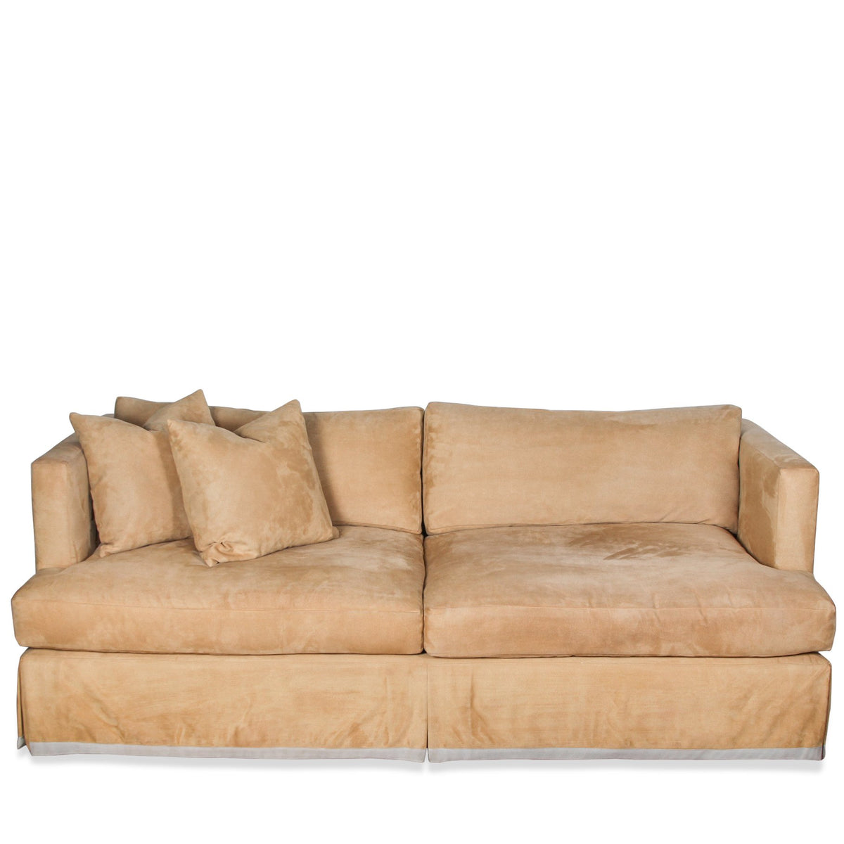 Barbara Barry "Short Porter" Custom Down-Filled Washable Suede Sofa