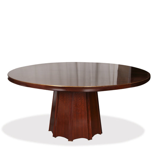 Barbara Barry for Baker Encircle Dining Table with Leaves and Brass Details