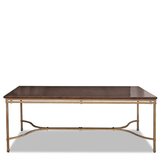 Bausman Fine Benchmade Furniture 1172 Iron Rectangular Dining Table with Sunburst Top