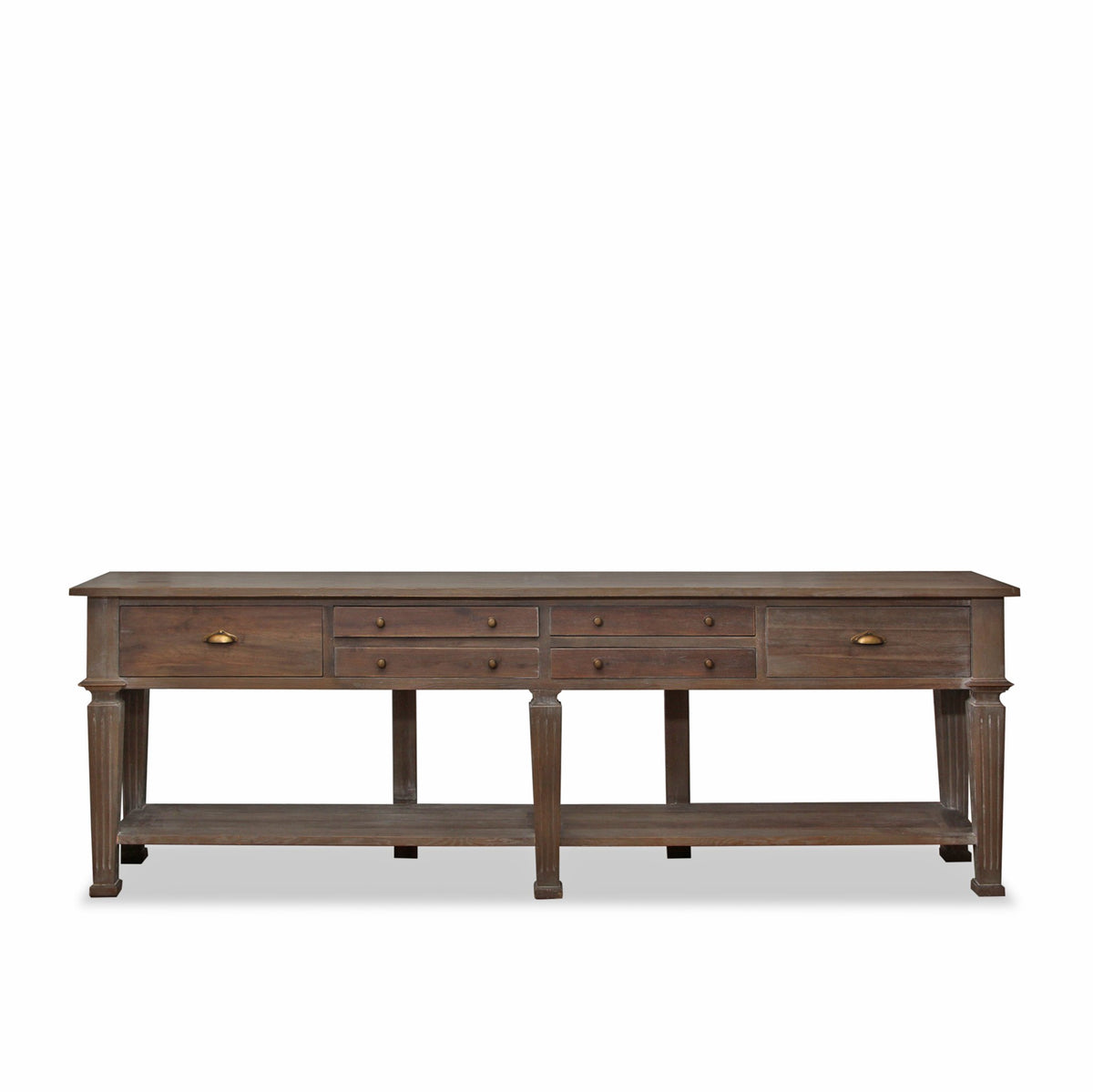 Belmont Oak 6 Drawer Console Table