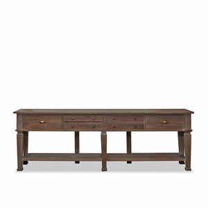 Belmont Oak 6 Drawer Console Table
