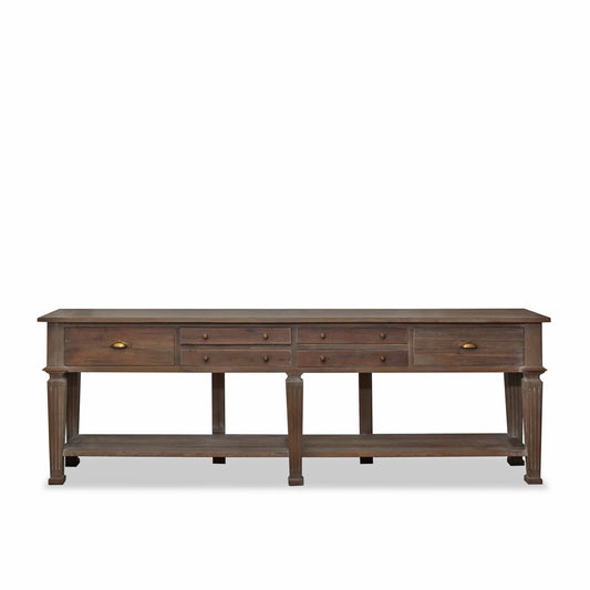 Belmont Oak 6 Drawer Console Table