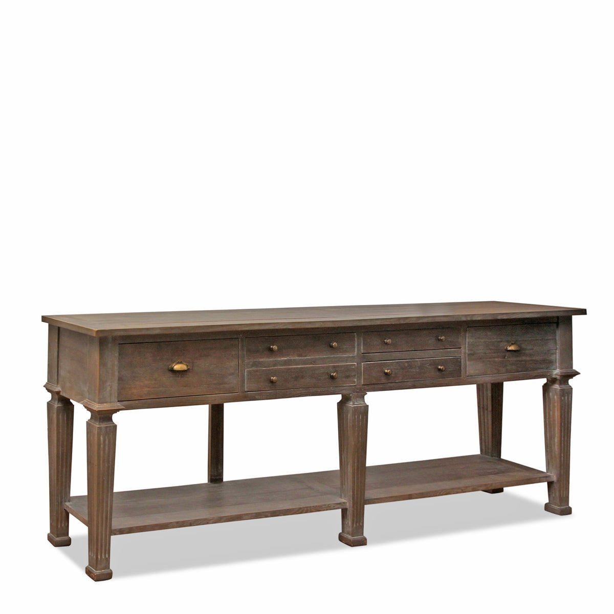 Belmont Oak 6 Drawer Console Table