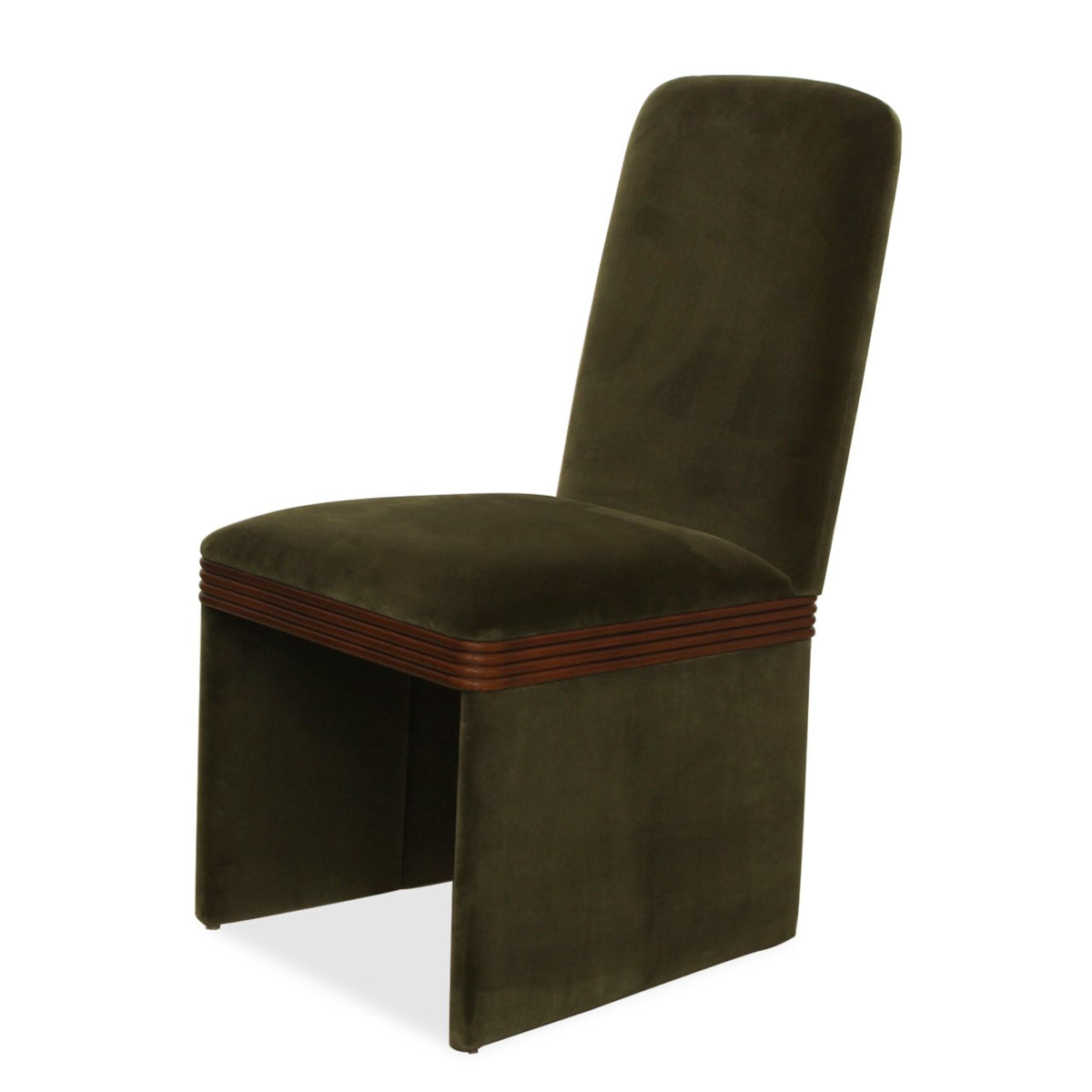 CB2 Rhodes Green Upholstered Velvet Dining Chairs, Set of 6