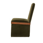 CB2 Rhodes Green Upholstered Velvet Dining Chairs, Set of 6