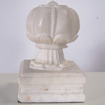 Carved Agra Style Marble Bookends or Paper Weight, Set of 2