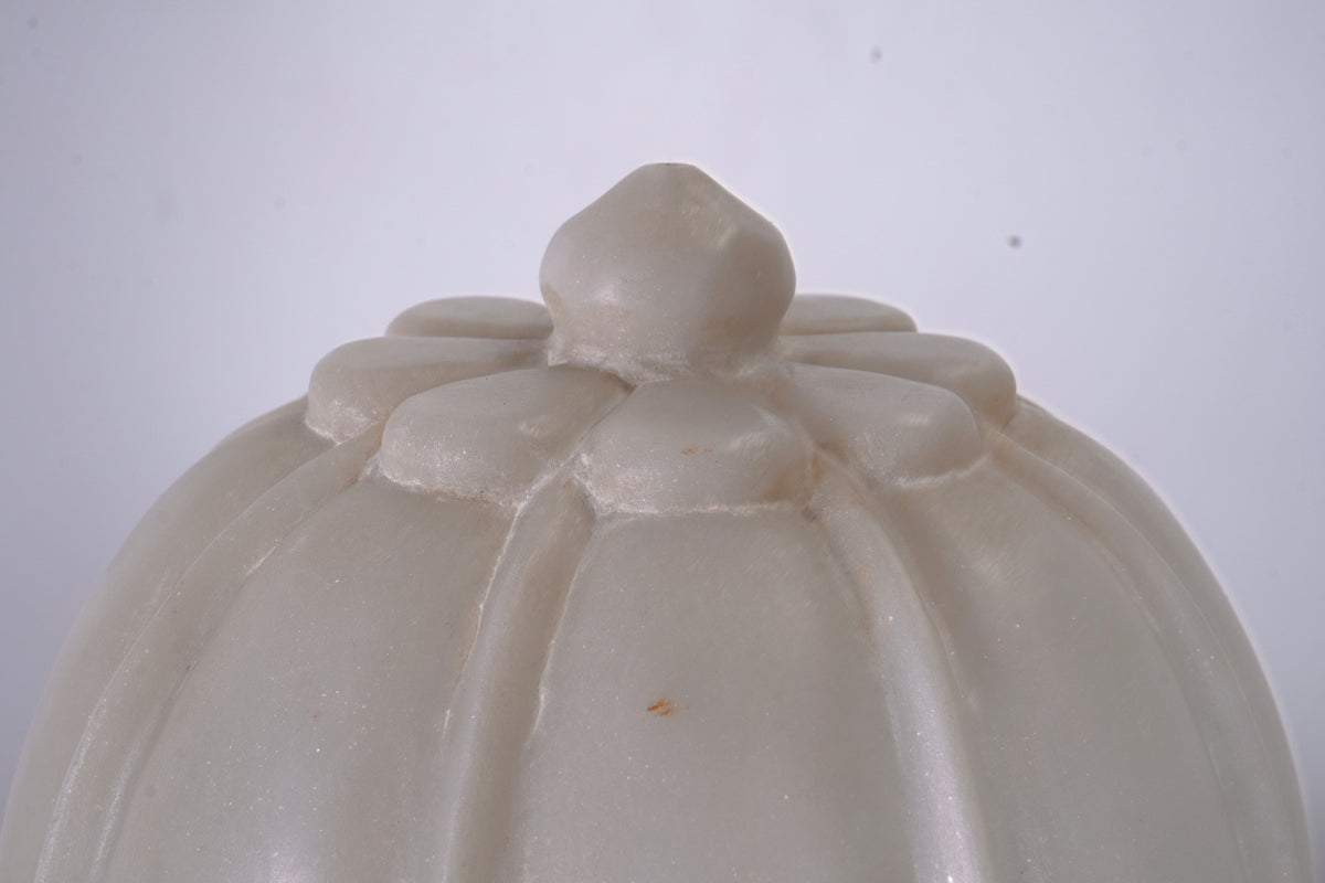 Carved Agra Style Marble Bookends or Paper Weight, Set of 2