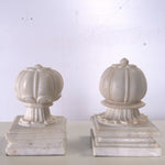 Carved Agra Style Marble Bookends or Paper Weight, Set of 2