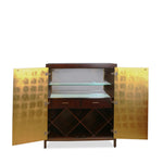 Century Furniture Bar Cabinet with Gold Leaf Finish with Bronze Finished Brass Base
