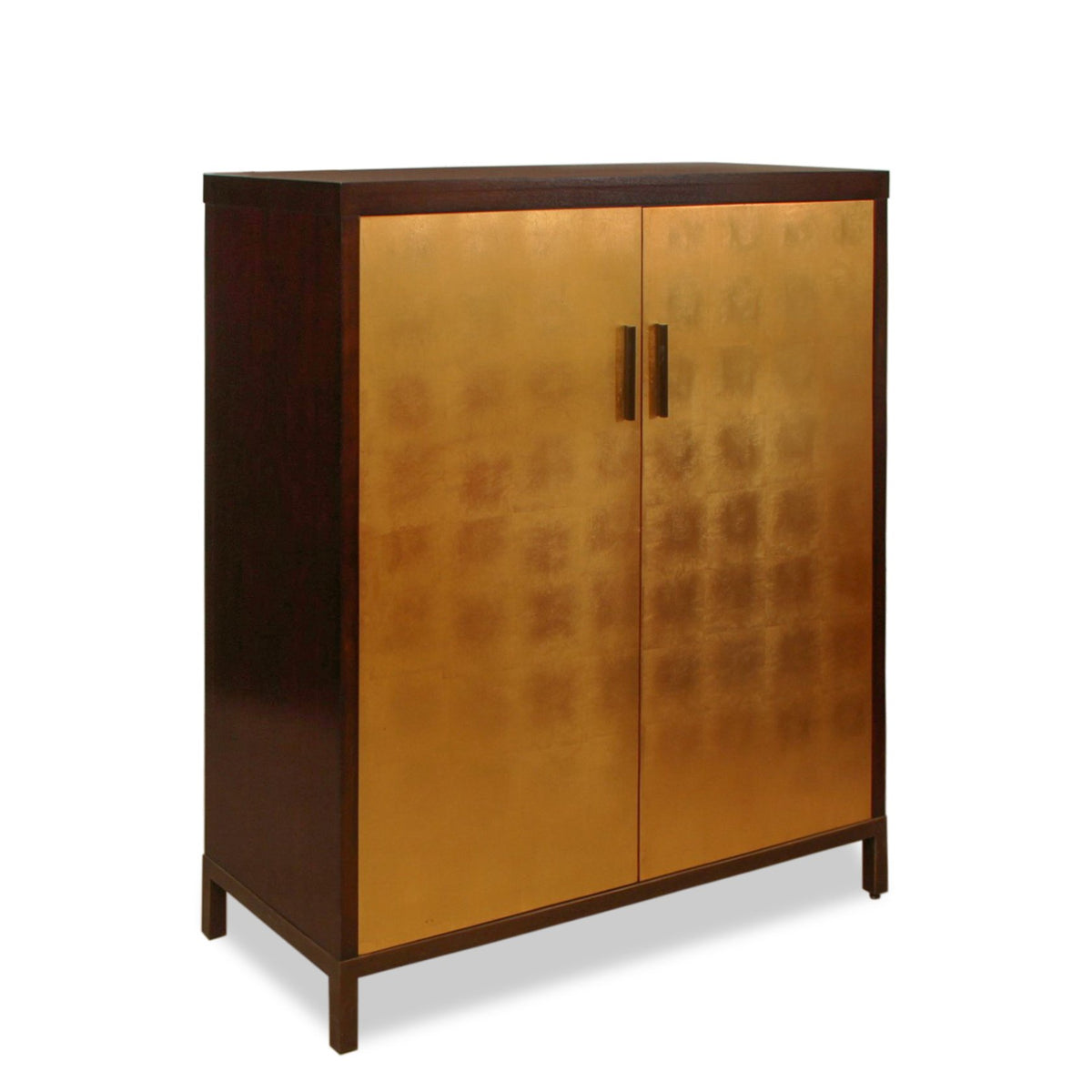 Century Furniture Bar Cabinet with Gold Leaf Finish with Bronze Finished Brass Base