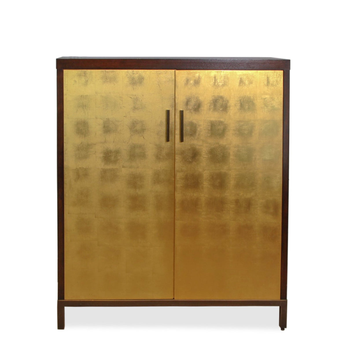 Century Furniture Bar Cabinet with Gold Leaf Finish with Bronze Finished Brass Base